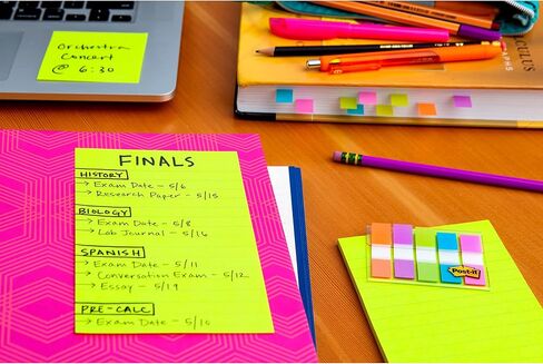Post-it Super Sticky Lined Notes, 4 Sticky Note Pads, 4 x 6 in., School Supplies, Office Products, Sticky Notes for Vertical Surfaces, Monitors, Walls and Windows, Energy Boost Collection in Saudi Arabia