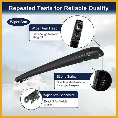 Rear Windshield Wiper Blade Arm Set Back Wiper Assembly for Jeep Cherokee KL 2014 2015 2016 2017 2018 2019 2020 2021 2022 2023 Replacement in Saudi Arabia