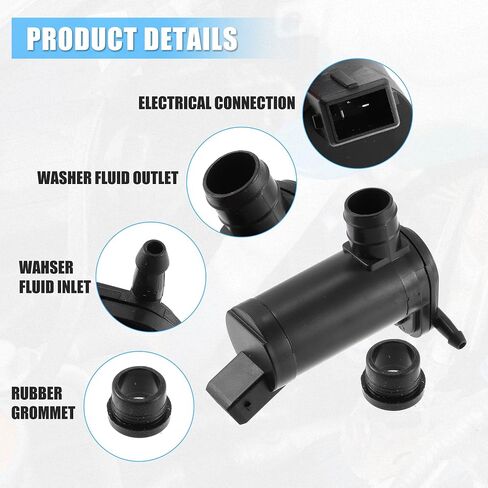 ACROPIX Windshield Washer Pump for Ford Fiesta for Ford Sierra - Pack of 2 Black in Saudi Arabia
