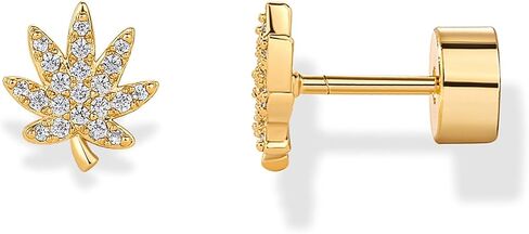 PAVOI 14K Gold Plated Dainty Flat Back Earrings for Women - Hypoallergenic Sterling Silver Posts Helix Cartilage Piercing Jewelry - Emoji Motif Bow Celestial Flatback Gold Stud Earrings Screw Back in Saudi Arabia