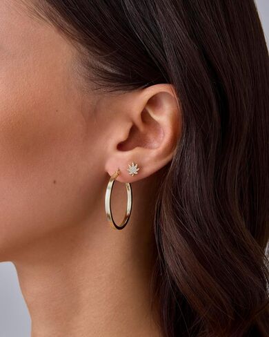 PAVOI 14K Gold Plated Dainty Flat Back Earrings for Women - Hypoallergenic Sterling Silver Posts Helix Cartilage Piercing Jewelry - Emoji Motif Bow Celestial Flatback Gold Stud Earrings Screw Back in Saudi Arabia
