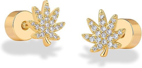 PAVOI 14K Gold Plated Dainty Flat Back Earrings for Women - Hypoallergenic Sterling Silver Posts Helix Cartilage Piercing Jewelry - Emoji Motif Bow Celestial Flatback Gold Stud Earrings Screw Back in Saudi Arabia