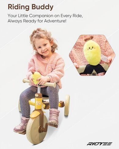 5-in-1 Kids Tricycle for Toddlers 1.5-3, Tool-Free Convertible Kids Push Trike to Balance Bike, Safety Belt, Removable Backrest and Footrest, Ride-On Toy for Boys & Girls, Pink in Kuwait