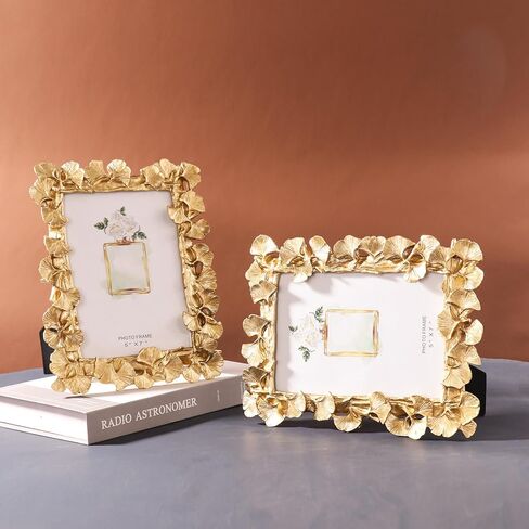 إطارات صور الصورة 5 × 7 ، إطار صورة لورق الذهب ، إطار صورة عتيقة للمنصية أو معلقة ، إطارات صور أنيقة للمكتب أو الجدار ، الطاولة ، الفضاء ، الرف (الذهب ، 5x7) in Kuwait