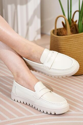 Project Cloud 100% Genuine Leather Slip-On Loafers for Women (Filide1) | Genuine Leather Womens Loafers Memory Foam Insoles Slip On Shoes for Women Lightweight Womens Shoes Non Slip Womens Loafers in Saudi Arabia