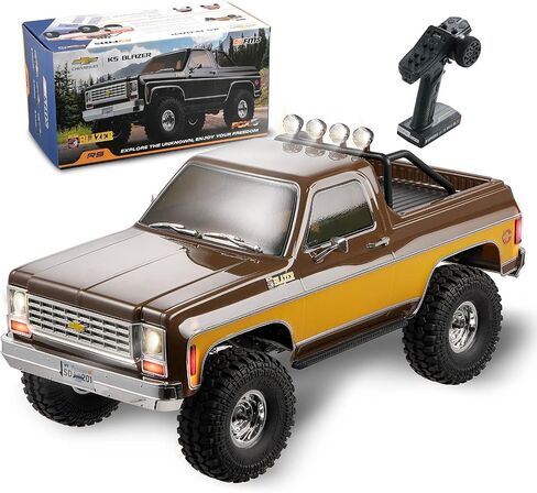 EAZYRC FMS FCX10 1/10 RC Crawler RS Chevy K5 Blazer Orange, with License Hobby Grade RC Truck, 8KM+ 2 Speed Transmission Remote Control Car for Adults with 2.4Ghz Radio and LED Light (Orange) in Saudi Arabia