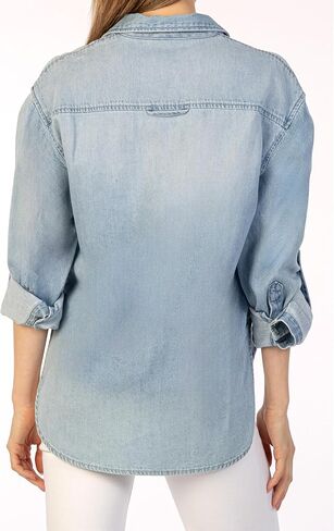 KUT from the Kloth Women's Leighton-Long Sleeve Button Down with Patch Pocket in Saudi Arabia