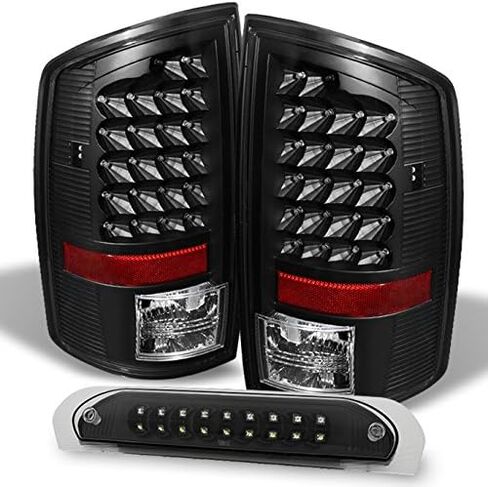 Akkon - ل Dodge 2007-2008 RAM 1500 | 07-09 2500/3500 شاحنة سوداء مصابيح ذيل LED + مصابيح الفرامل 3rd 3rd in Saudi Arabia