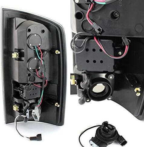 Akkon - ل Dodge 2007-2008 RAM 1500 | 07-09 2500/3500 شاحنة سوداء مصابيح ذيل LED + مصابيح الفرامل 3rd 3rd in Saudi Arabia