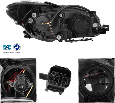 AKKON - For 2015-2021 Subaru WRX/WRX STI C-Shape LED Sequential Signal Black Projector Headlight + FULL LED Tail Brake Light in Saudi Arabia