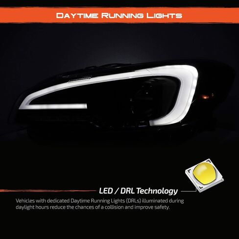 AKKON - For 2015-2021 Subaru WRX/WRX STI C-Shape LED Sequential Signal Black Projector Headlight + FULL LED Tail Brake Light in Saudi Arabia