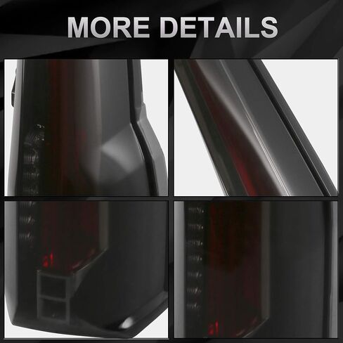 MostPlus Tail Lights Assembly مصباح خلفي متوافق مع Chevrolet Chevy Tahoe Suburban 2015 2016 2017 2018 2019 2020 | مجموعة من 2 (ملون سموك) in Saudi Arabia