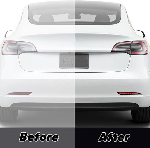 Red Lens Rear Fog Bumper Reflector Brake Tail Sequential Flash Singal Lights Lamp 3 in 1 Compatible with Tesla Model Y 2021 2022 Standard Long Range Performance (Model Y, Red) in Saudi Arabia