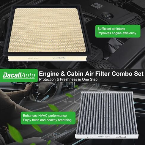 Engine & Cabin Air Filter Set for Toyota Tacoma V6-3.5L (2016 2017 2018 2019 2022 2021 2022 2023). Replace 17801-0P100, 87139-YZZ09 in Saudi Arabia