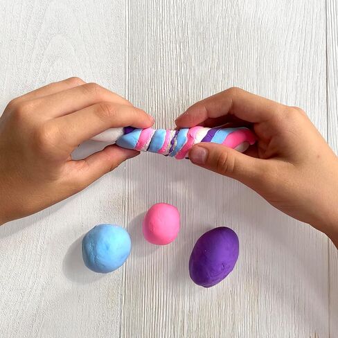 Bright Stripes Wish*Craft DIY Marble Moon Clay Jewelry Kit Create Your Own Marbled Jewelry with Air-Dry Clay and Rose Gold Colored Findings in Kuwait