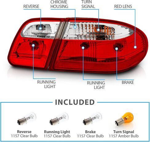 Amerilite Laillights G2 Red/Clear (W/O LED) لفئة Mercedes Benze W210 - جانب الركاب والسائق in Saudi Arabia