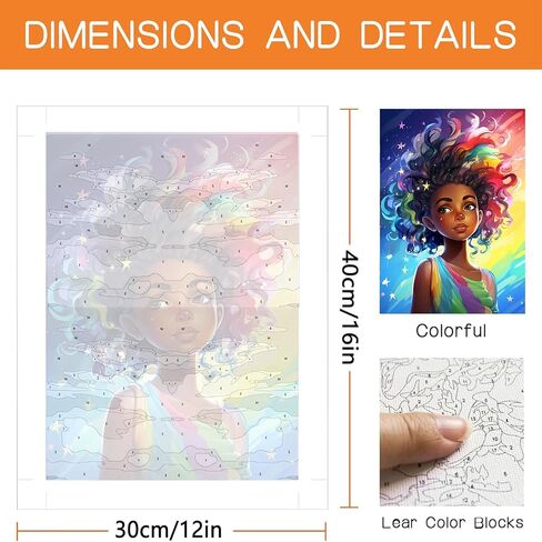 Diymood Paint by Numbers Kits for Adults African American, DIY Oil Painting Africa Acrylic Paint by Number for Adults Beginner with Brushes for Home Wall Decor 12x16 inch in Kuwait