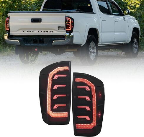 Sequential LED Tail Lights compatible with Toyota, Tacoma 2016-2023, Smoked (pair) in Kuwait