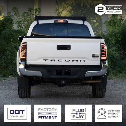 Sequential LED Tail Lights compatible with Toyota, Tacoma 2016-2023, Smoked (pair) in Kuwait