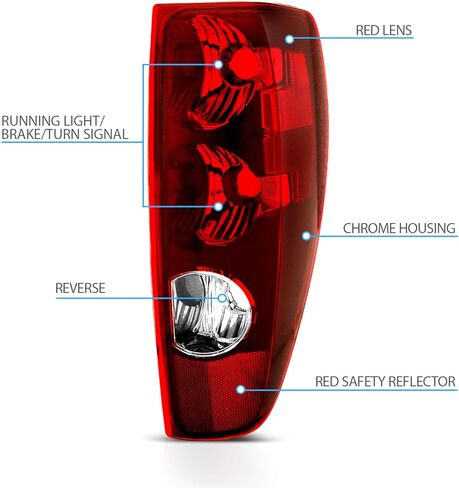 AmeriLite Red Replacement Brake Tail Lights Set For 2004-2012 Chevy Colorado/GMC Canyon - Passenger and Driver Side in Saudi Arabia