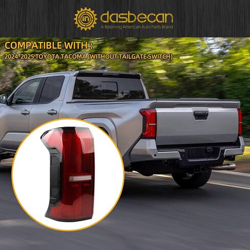 LED Dasbecan Tail Light Assembly LED (بدون مفتاح الباب الخلفي) متوافق مع 2024 2025 Toyota Tacoma مصباح خلفي خلفي الجانب الأيسر 81560-AK050 in Saudi Arabia