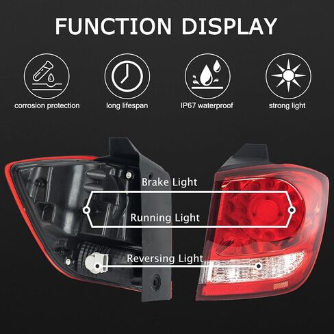 KARPAL Left Driver Side Tail Light Compatible With 2009-2018 Dodge Ram 1500 2500 3500 w/Bulb, Replaces CH2818124 55277415AF in Saudi Arabia