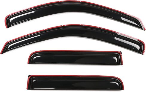IKON MOTORSPORTS, in Channel Window Visor Compatible with 2000-2004 Dodge Dakota Crew Cab, Slim Style Acrylic Smoke Tinted Rain Guards Shade Side Window Wind Deflector in Saudi Arabia