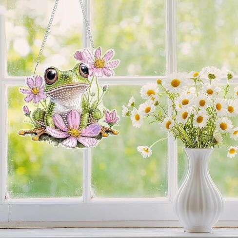 Hanging Diamond Art Kits for Adults Beginners, Gnomes Sunflower Diamond Painting Pendant Kit, DIY Acrylic 5D Special Shaped Crystal Diamond Gem Art Painting Hanging Ornament for Home Wall Decor in Kuwait