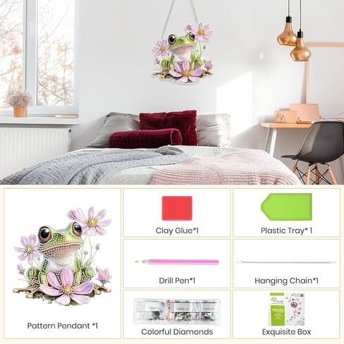 Hanging Diamond Art Kits for Adults Beginners, Gnomes Sunflower Diamond Painting Pendant Kit, DIY Acrylic 5D Special Shaped Crystal Diamond Gem Art Painting Hanging Ornament for Home Wall Decor in Kuwait