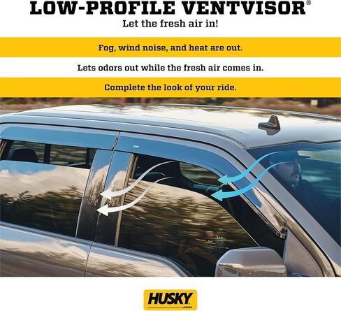 Husky Liners Low Profile Ventvisors/Rain Guards | Fits 2015-2025 Ford F-150; 2017-2025 F-150 Raptor, F-250, F-350, F-450, SuperCab, 4 pc. | Smoke - 2854061 in Saudi Arabia