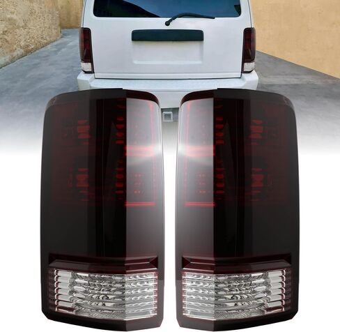 USR 07-11 Nitro Tail Light – Pair of Tail Lamps (Left + Right) - Compatible with 2007-2011 Dodge Nitro - All Models (DARK SMOKED RED TAIL LIGHTS/Plug & Play Ready) in Saudi Arabia