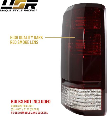 USR 07-11 Nitro Tail Light – Pair of Tail Lamps (Left + Right) - Compatible with 2007-2011 Dodge Nitro - All Models (DARK SMOKED RED TAIL LIGHTS/Plug & Play Ready) in Saudi Arabia