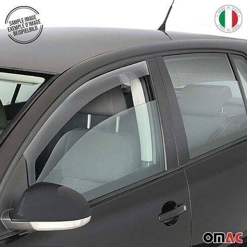 Omac Window Visor Vent Vent Deflector for Ram Promaster City 2015-2022 Black Smoke 2 PCS in Kuwait