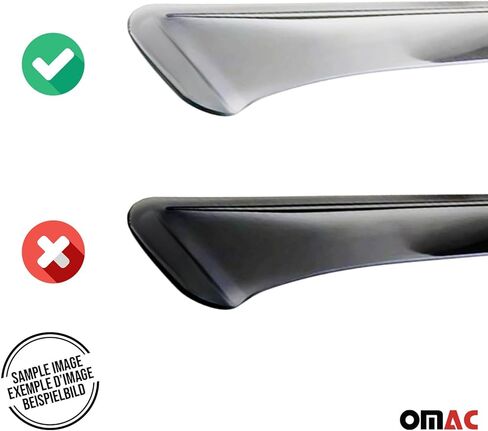 Omac Window Visor Vent Vent Deflector for Ram Promaster City 2015-2022 Black Smoke 2 PCS in Kuwait