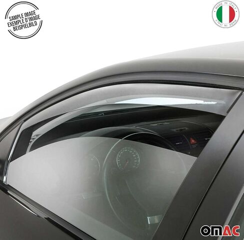 Omac Window Visor Vent Vent Deflector for Ram Promaster City 2015-2022 Black Smoke 2 PCS in Kuwait
