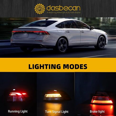 مجموعة ضوء الذيل Dasbecan LED متوافق مع 2023 2024 2025 Honda Accord Illight الخلفية المصباح الخلفي جانب الراكب 33500-30A-A01 in Kuwait