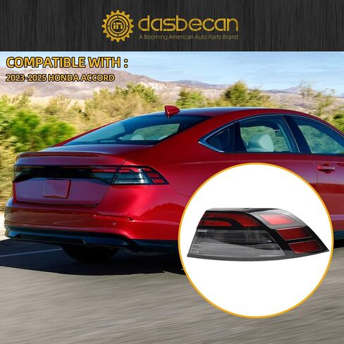 مجموعة ضوء الذيل Dasbecan LED متوافق مع 2023 2024 2025 Honda Accord Illight الخلفية المصباح الخلفي جانب الراكب 33500-30A-A01 in Kuwait