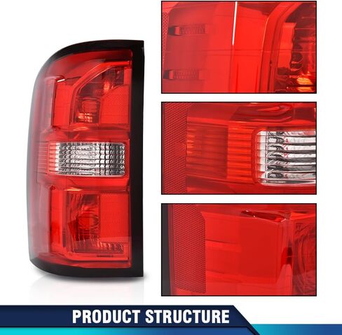 Pit66 Lens Lens Left Left Lights W/O لمصابيح متوافقة مع GMC Sierra 1500 2014-2018/FIT GMC Sierra 2500 HD 2015-2019/FIT GMC SIERA 3500 HD 2015-2019 مجموعة مصباح الضوء الخلفي in Saudi Arabia