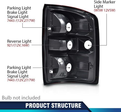 Pit66 Lens Lens Left Left Lights W/O لمصابيح متوافقة مع GMC Sierra 1500 2014-2018/FIT GMC Sierra 2500 HD 2015-2019/FIT GMC SIERA 3500 HD 2015-2019 مجموعة مصباح الضوء الخلفي in Saudi Arabia