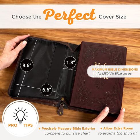 Christian Art Gifts Classic Premium Vegan Leather Inspirational Bible Cover for Men: Man of God Encouraging Bible Verse, Heat-Debossed, Sturdy Pen Loops, Pockets, Easy Carry, Brown & Gold, XL in Kuwait