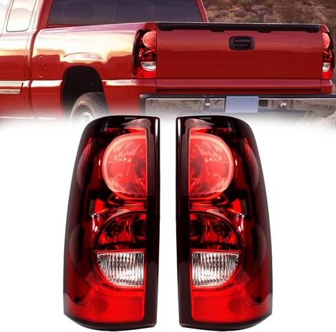 Tail Light Assembly Compatible with 2003 2004 2005 2006 Chevy Chevrolet Silverado 1500 1500HD 2500 2500HD 3500 Rear Taillight Brake Lamp with Bulb and Harness Driver and Passenger Side in Saudi Arabia