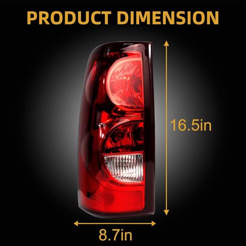 Tail Light Assembly Compatible with 2003 2004 2005 2006 Chevy Chevrolet Silverado 1500 1500HD 2500 2500HD 3500 Rear Taillight Brake Lamp with Bulb and Harness Driver and Passenger Side in Saudi Arabia