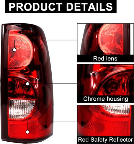 Tail Light Assembly Compatible with 2003 2004 2005 2006 Chevy Chevrolet Silverado 1500 1500HD 2500 2500HD 3500 Rear Taillight Brake Lamp with Bulb and Harness Driver and Passenger Side in Saudi Arabia