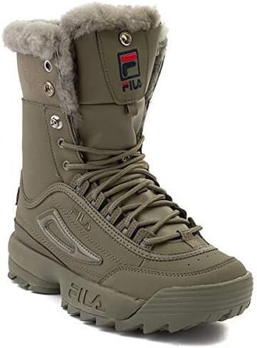 Fila Disruptor Shearling Boots - Beige 2060 - Womens - 8 in Kuwait