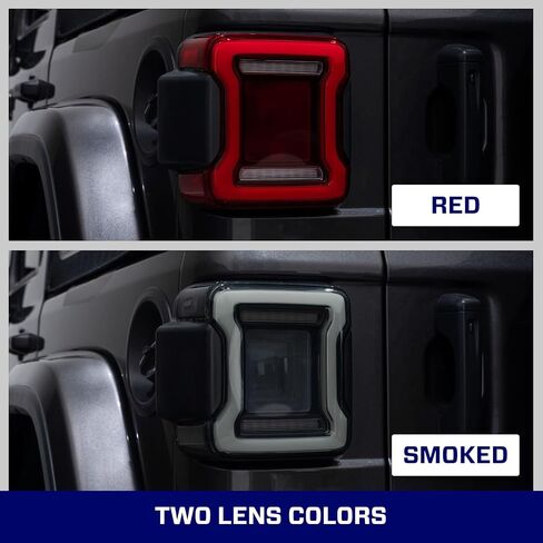 Sequential LED Tail Lights compatible with Jeep JL Wrangler 2018-2023 (pair), Red in Kuwait