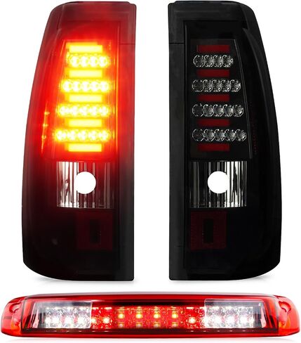 Tail Light + 3rd Brake Cargo Lamp for Chevy Silverado 1500 2500 2003-2006, GMC Sierra 1500 2500 3500 & 1500 2500 HD 2004-2006, Third High Mount Stop Light Rear LED Taillight, 19169002 19169004 in Saudi Arabia