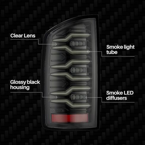 Alpharex For 07-09 Ram LUXX-Series LED Tail Lights Alpha-Black in Kuwait