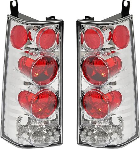 أضواء ذيل Kuafu متوافقة مع 1996-2002 Chevy Express/GMC Savana 1500 2500 3500 Laillights Driver Side (Housing Black and Clear Clear) in Saudi Arabia