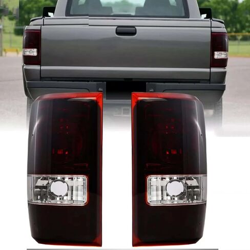 Tail Lights Compatible with Ford Ranger 2001-2011 Rear Lamps (Smoke Red)；NO Bulbs in Kuwait