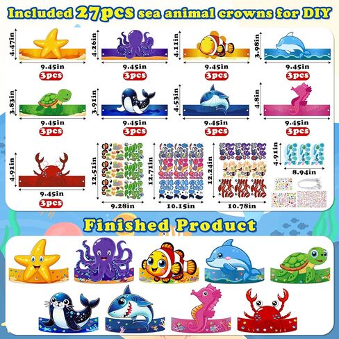 80UncleKimby 36PCS Jungle Safari Animal Crafts, DIY Paper Crowns Bulk Party Favors for Zoo Birthday Activities, Art and Craft Headbands Kit in Kuwait